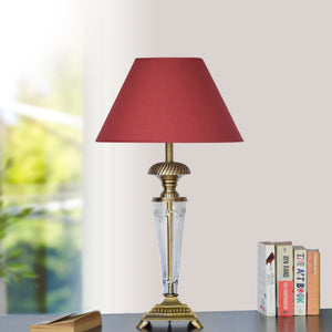 Detec Maroon Brass Table Lamp