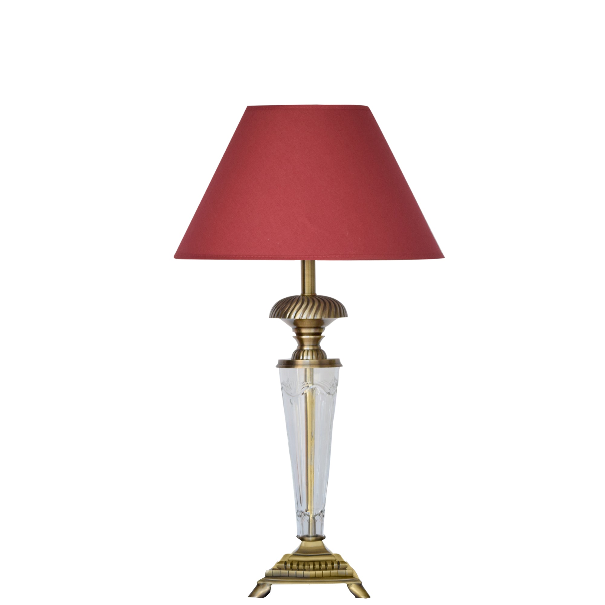 Detec Maroon Brass Table Lamp