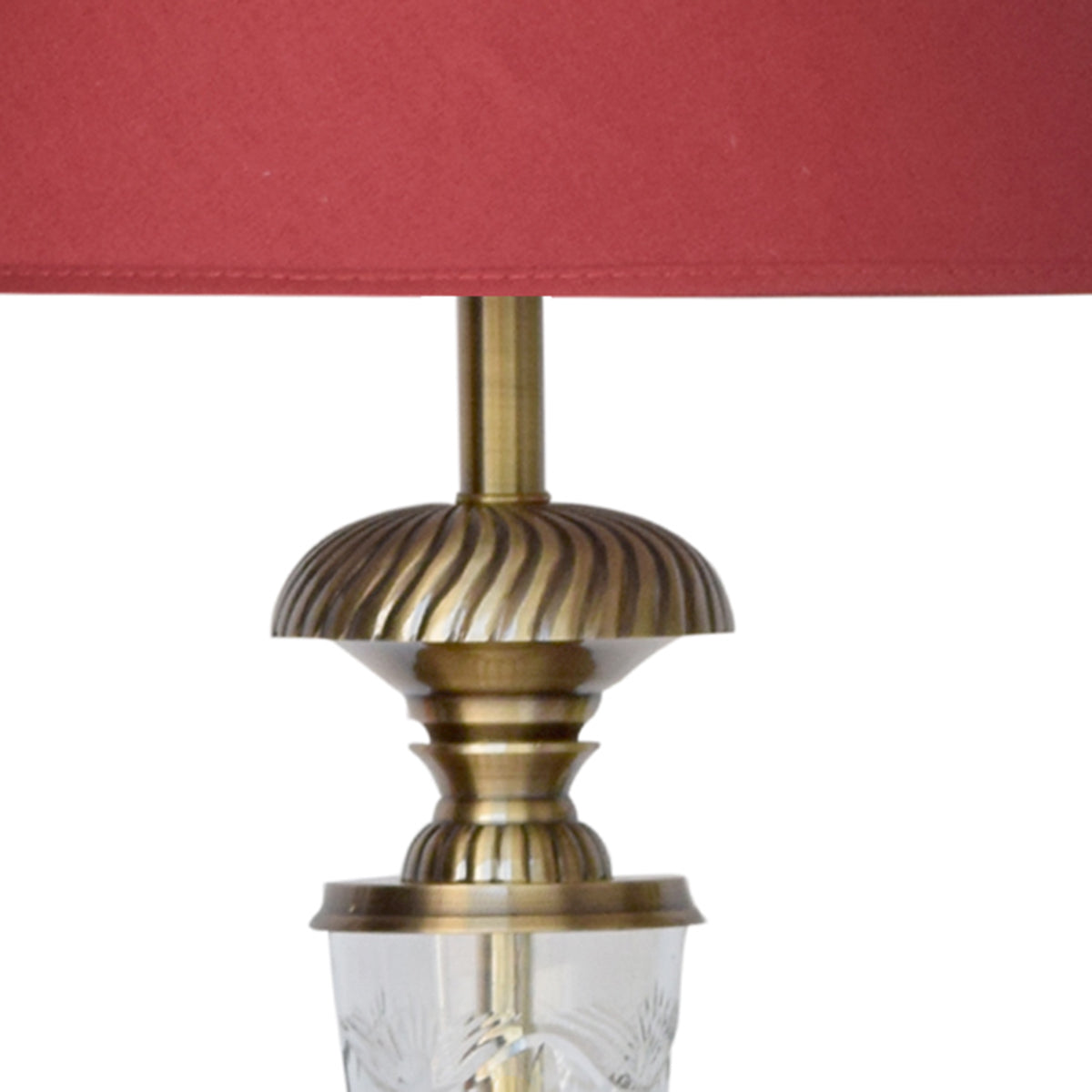 Detec Maroon Brass Table Lamp