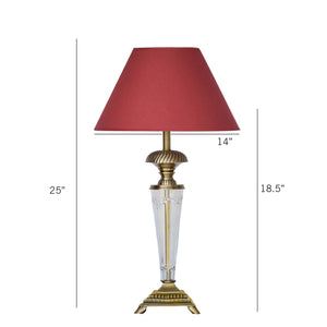 Detec Maroon Brass Table Lamp