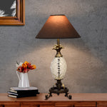 Load image into Gallery viewer, Detec Beige Brass Table Lamp

