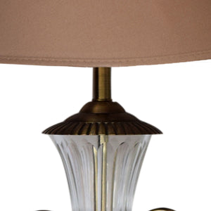 Detec Beige Fabric Shade With Brass Table Lamp