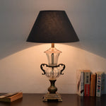 Load image into Gallery viewer, Detec Black Fabric Shade With Brass Table Lamp
