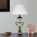 Load image into Gallery viewer, Detec White Fabric Shade With Brass Table Lamp
