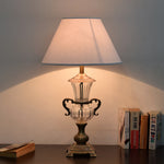 Load image into Gallery viewer, Detec White Fabric Shade With Brass Table Lamp
