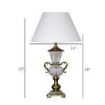 Load image into Gallery viewer, Detec White Fabric Shade With Brass Table Lamp
