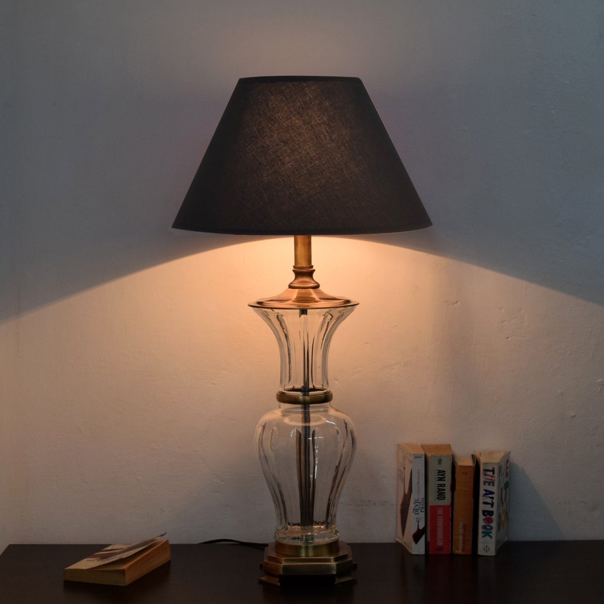 Detec Modern Black Fabric Shade Table Lamp