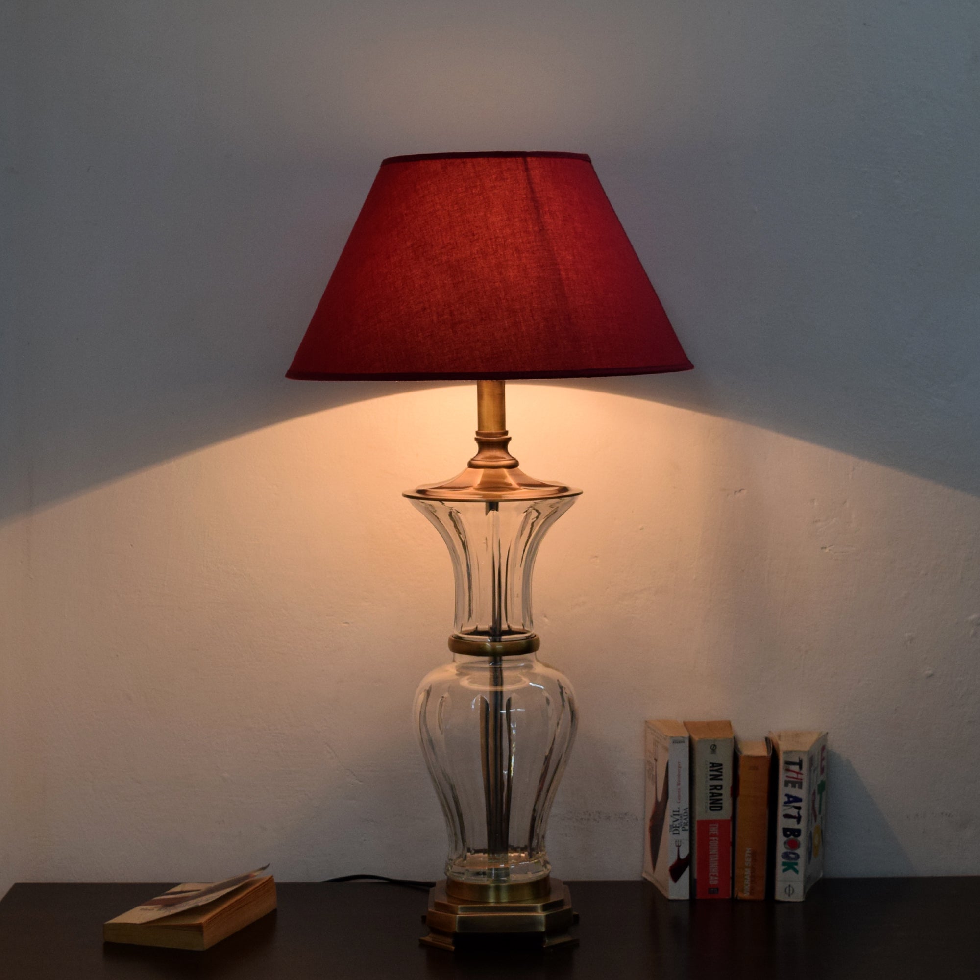 Detec Modern Maroon Fabric Table Lamp