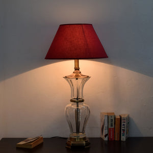 Detec Modern Maroon Fabric Table Lamp