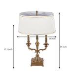 Load image into Gallery viewer, Detec White Fabric Shade Table Lamp with Gold Base
