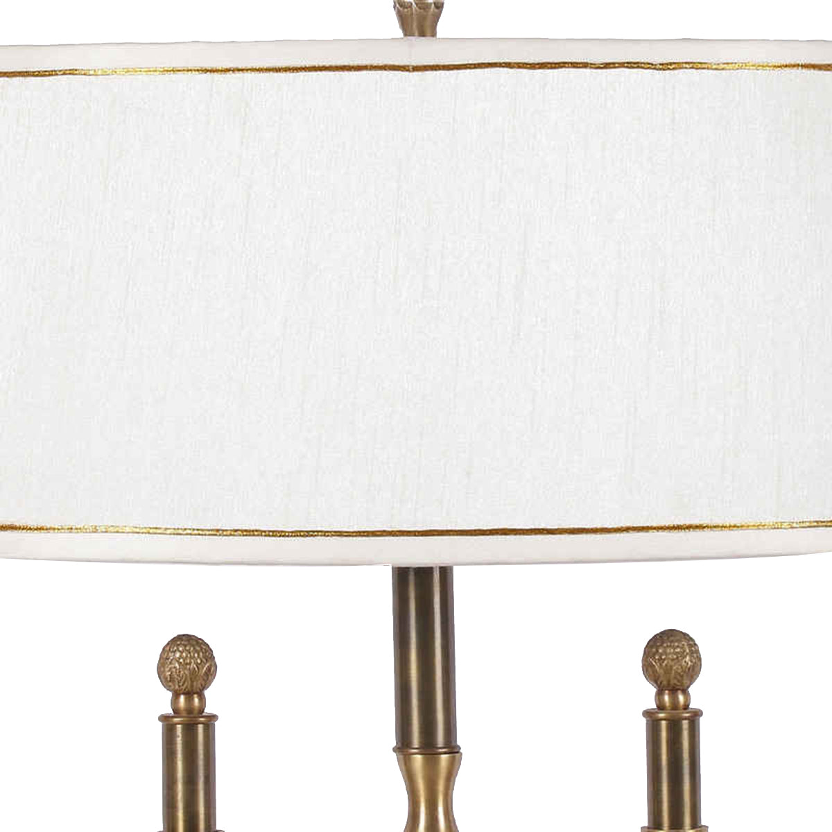 Detec White Fabric Shade Table Lamp with Gold Base