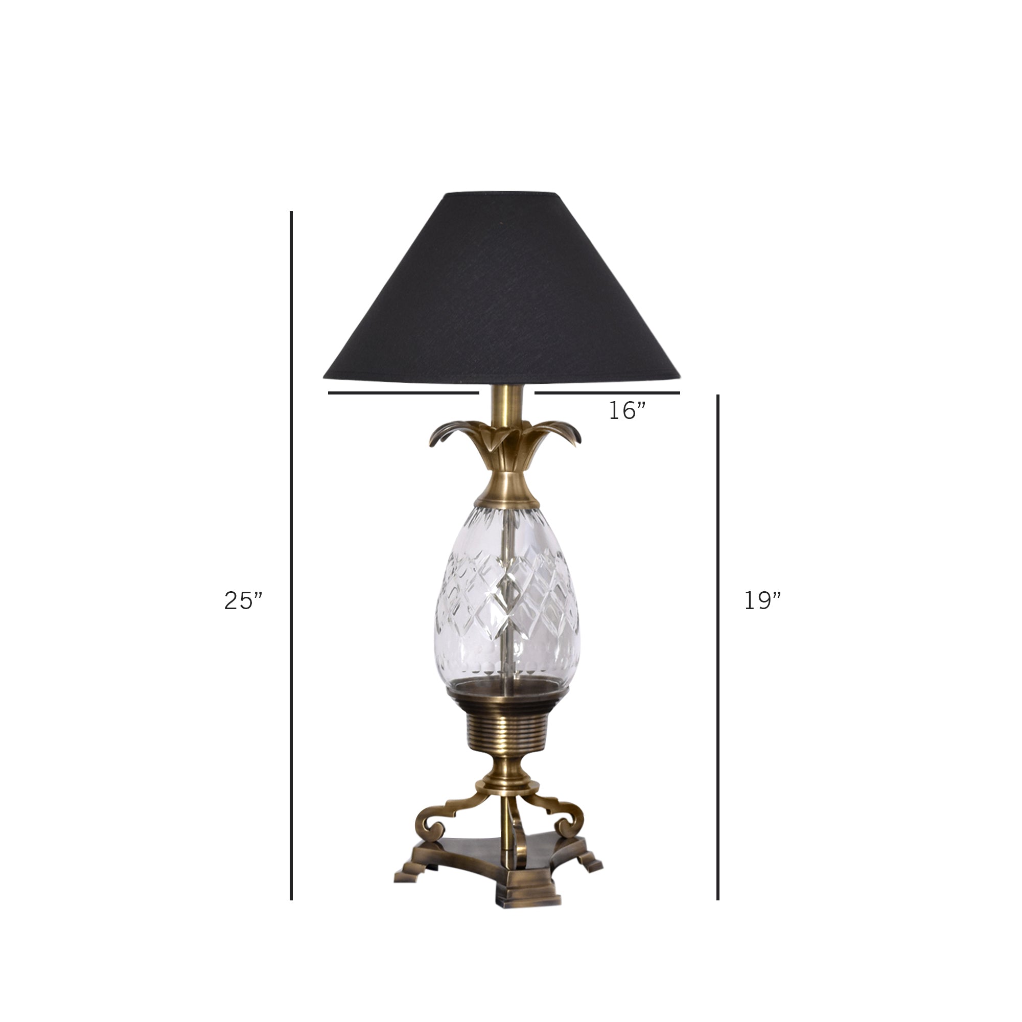 Detec Modern Black Fabric Shade Table Lamp