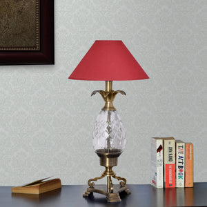 Detec Modern Maroon Fabric Shade Table Lamp