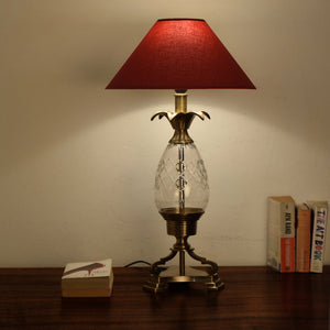 Detec Modern Maroon Fabric Shade Table Lamp