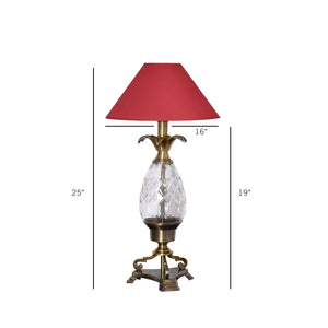 Detec Modern Maroon Fabric Shade Table Lamp