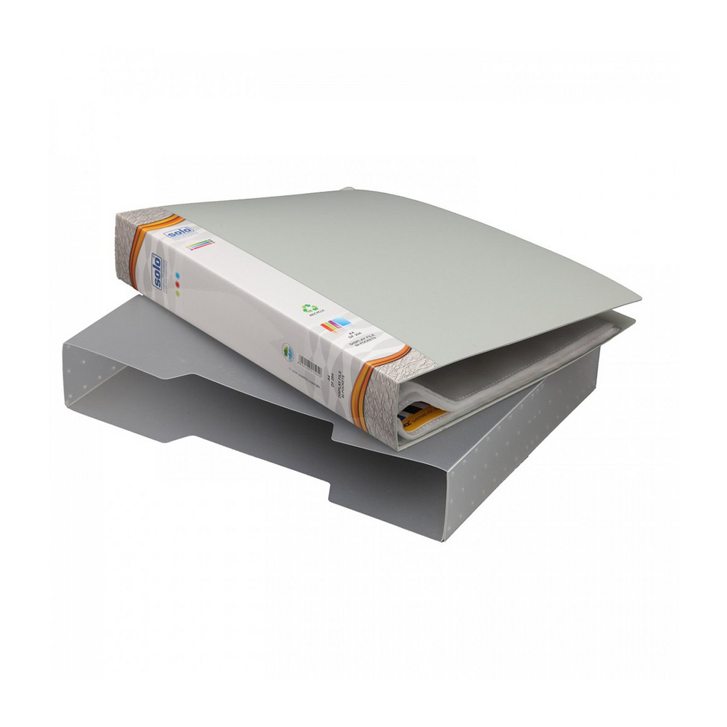 Solo Ring Binder-2D (With front view Pocket)-Grey