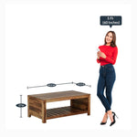 Load image into Gallery viewer, Detec™ Solid Wood Coffee Table - Rustic Teak Finish
