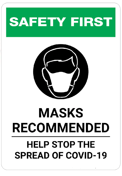 Detec™ Masks Recommended Sign Board