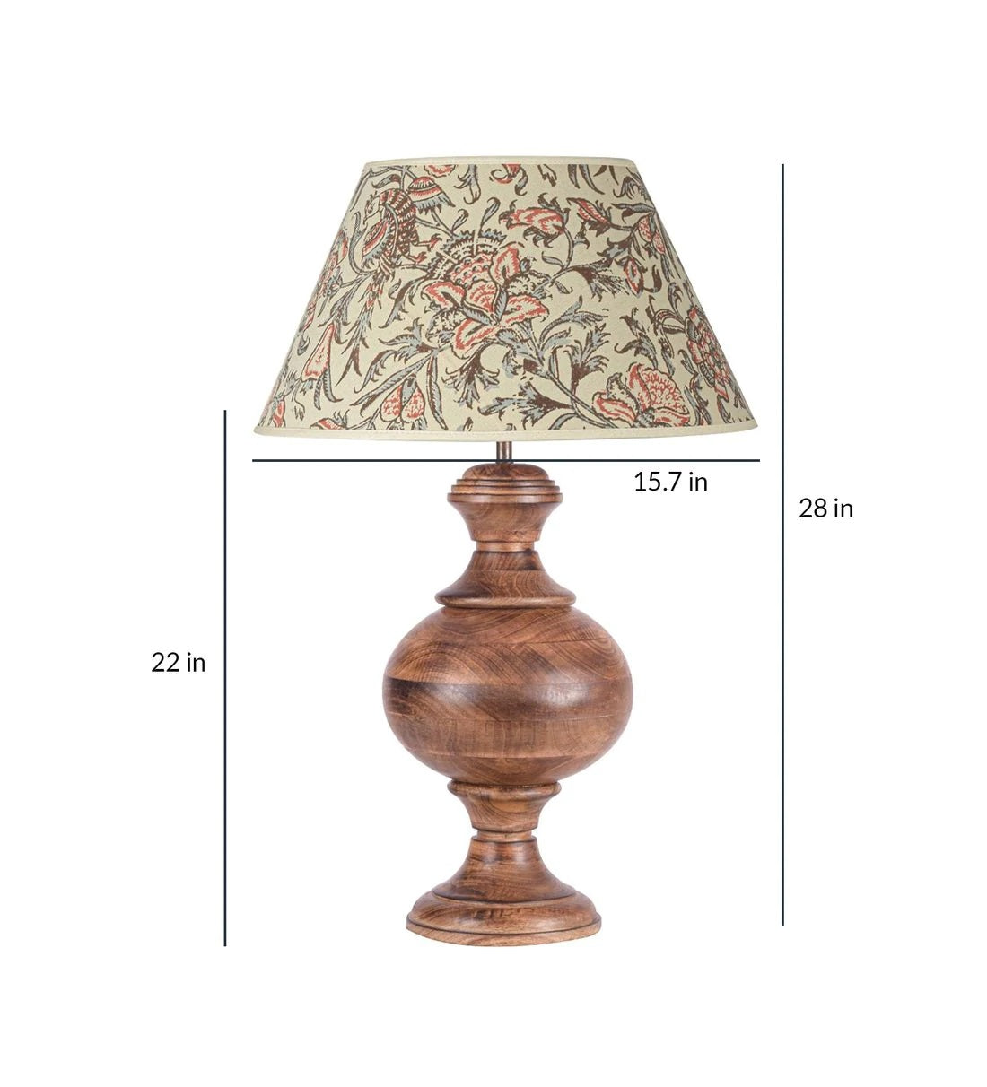 Detec Elan carved wood table lamp