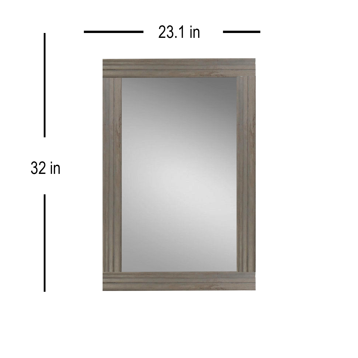 Detec™  Solid Wood Hand Carved Wall Mirror in Grey