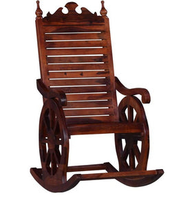 Solid Wood Rocking Chair in Honey Oak Finish
