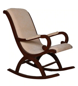 Rocking Chair with Light Beige Upholstery Finish