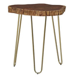 Load image into Gallery viewer, Detec™ End Table in Brass Finish
