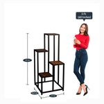 Load image into Gallery viewer, Detec™ End Table cum Display Stand in Black and Teak Finish

