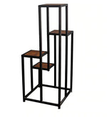 Load image into Gallery viewer, Detec™ End Table cum Display Stand in Black and Teak Finish
