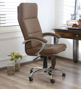 Detec™ Best Indian Office Chair Leatherette/Most Comfortable Office Executive Chair- Brown Color