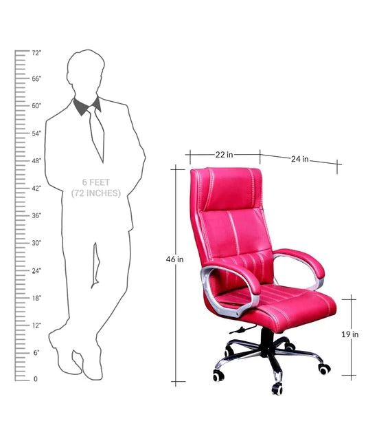Detec™ Ergonomic office Chair Comfortable High Back Armrest Desk Chair - Pink Color