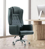 Load image into Gallery viewer, Detec™ Best Ergonomic Leatherette Office Chair With fixed Comfortable Back , Armrest - Black Color
