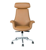 Load image into Gallery viewer, Detec™ Elegance Leatherette Office Executive Chair/Home Ergonomic Design Desk Chair in Tan Colour
