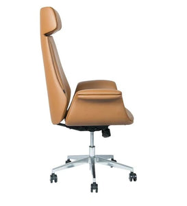 Detec™ Elegance Leatherette Office Executive Chair/Home Ergonomic Design Desk Chair in Tan Colour