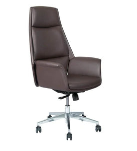 Detec™ Executive Office Chair With Fixed High Back Comfortable Armrest - Brown Color