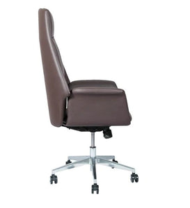 Detec™ Executive Office Chair With Fixed High Back Comfortable Armrest - Brown Color