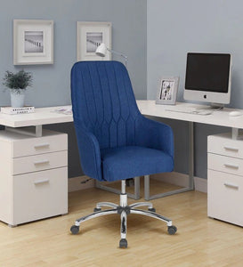 Detec™ Best Office Chair High Back  With Fixed Comfortable Armrest In Blue Colour