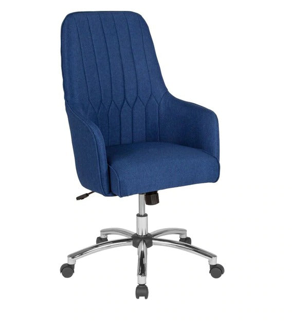 Detec™ Best Office Chair High Back  With Fixed Comfortable Armrest In Blue Colour