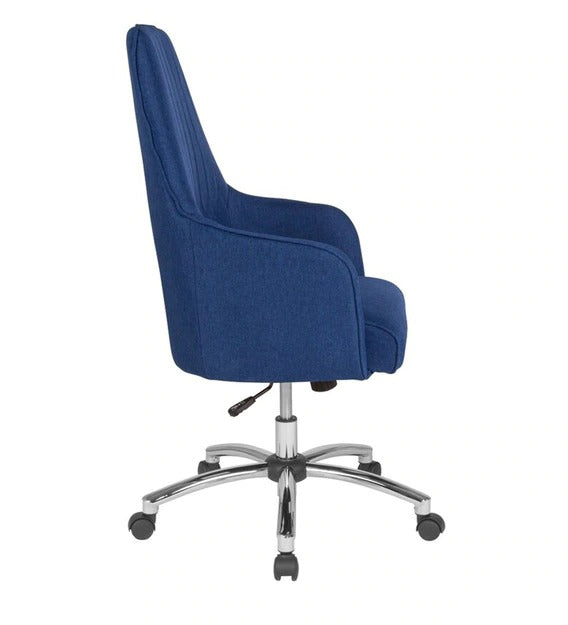 Detec™ Best Office Chair High Back  With Fixed Comfortable Armrest In Blue Colour