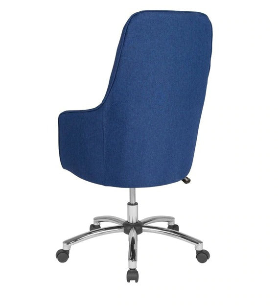 Detec™ Best Office Chair High Back  With Fixed Comfortable Armrest In Blue Colour