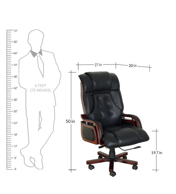 Detec™ Office Chair/High Back Comfortable Chair/Boss Chair/Director Chair/Executive Chair/Desk Chair in Black Colour