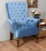 Load image into Gallery viewer, Detec™ Luxury tufted Arm Chair in Blue Colour
