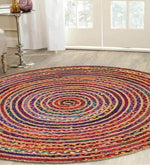 Load image into Gallery viewer, Circular Abstract Pattern Jute Rug 

