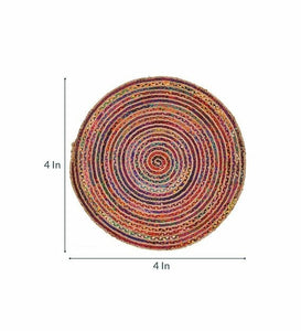 Circular Abstract Pattern Jute Rug 