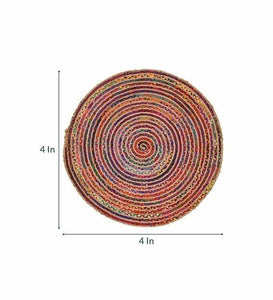 गोलाकार सार पैटर्न जूट गलीचा - बहुरंगा