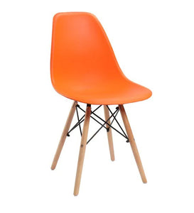 Detec™ Dining Chair Wood Base Plastic Cafeteria Chair - Multicolor