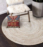 Load image into Gallery viewer, Detec™ Stripes Pattern Jute Hand Woven Rug

