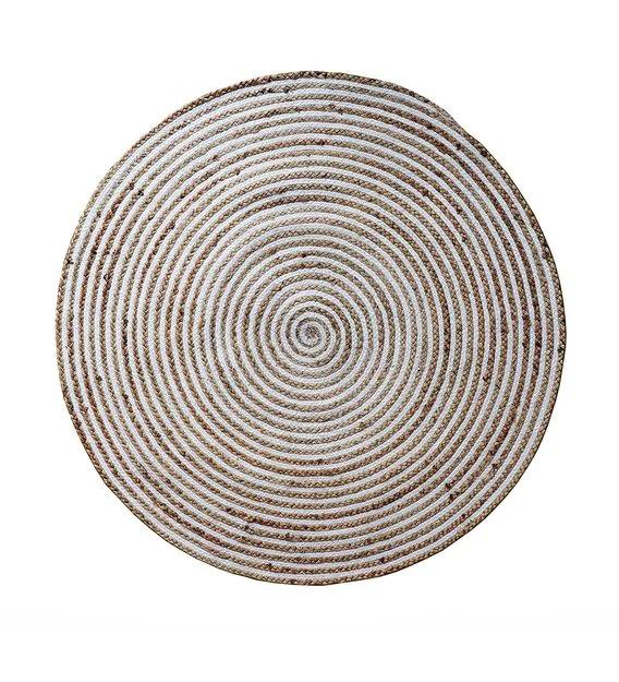 Detec™  Round Stripes Pattern Jute Hand Woven Rug