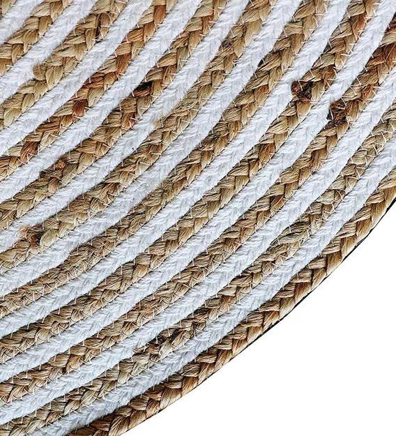 Detec™  Round Stripes Pattern Jute Hand Woven Rug