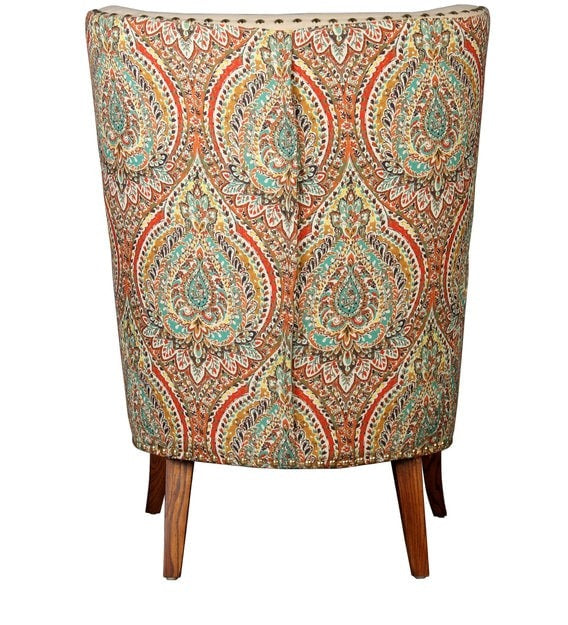 Detec™ Wing Chair - Beige Floral Color